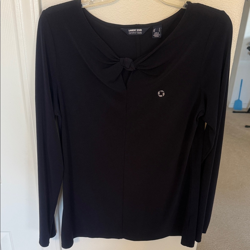 Lands' End Women's Elegant Navy Blue Long Sleeve